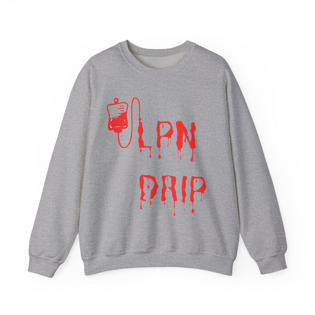 Crewneck Sweatshirt "Lipn Drip" Red Drip Graphic - Gothic Vampire Aesthetic