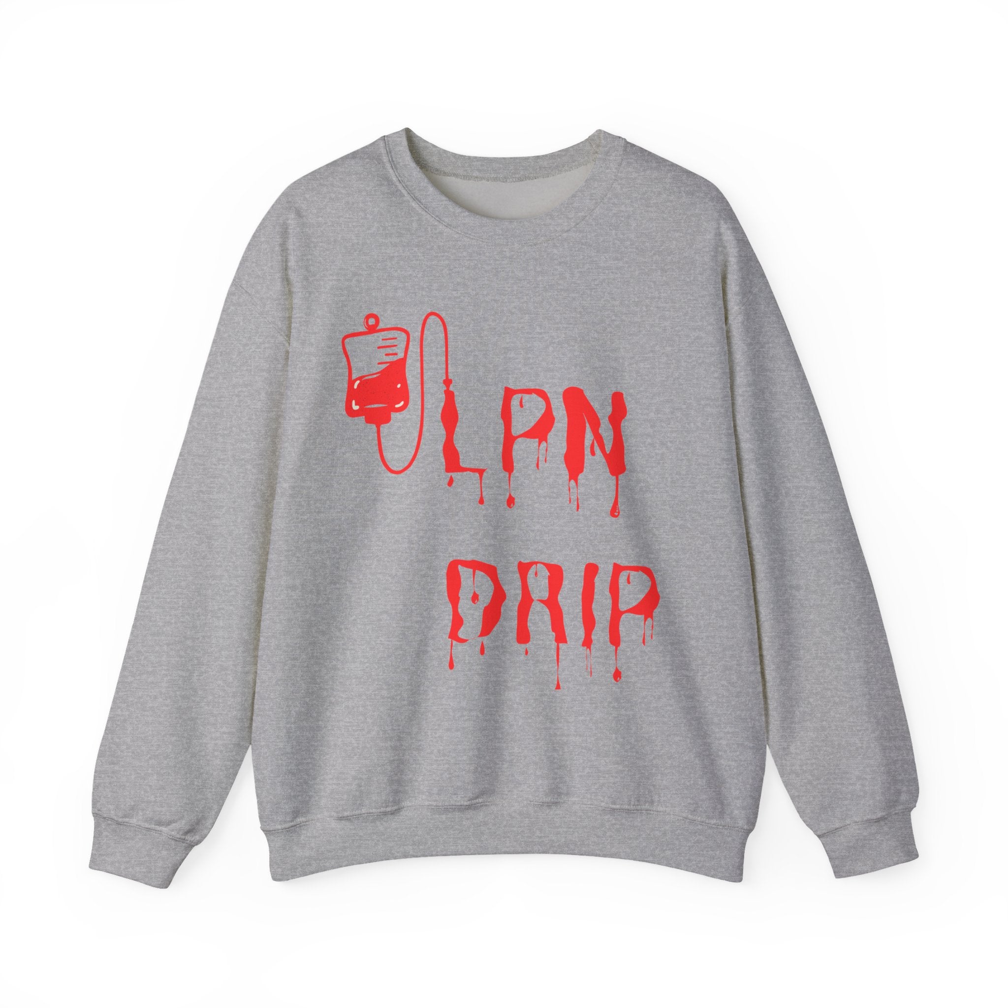 Crewneck Sweatshirt "Lipn Drip" Red Drip Graphic - Gothic Vampire Aesthetic
