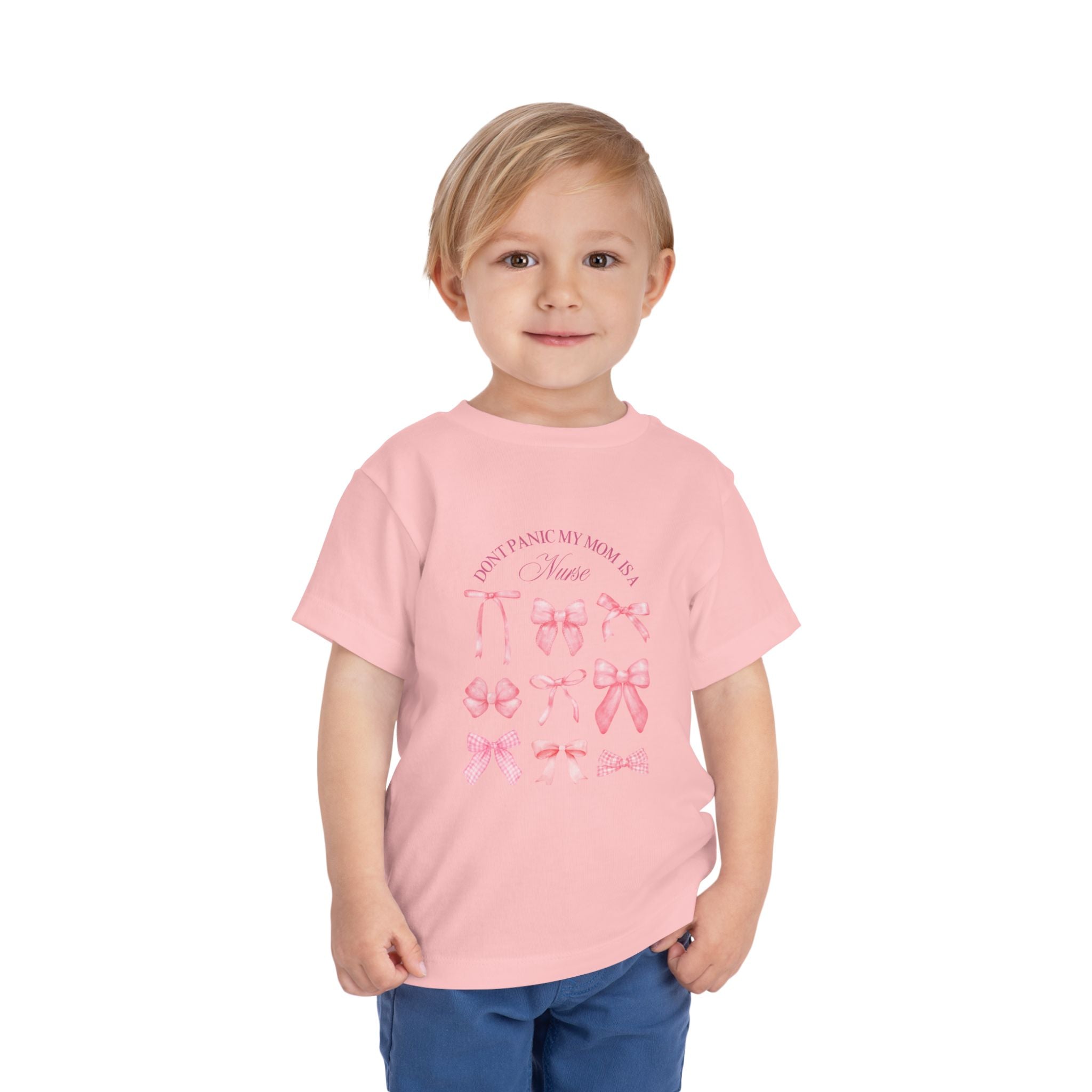 Toddler Tee — Pink Bow Collection “I Don’t Pause My Mama Is a Nurse”