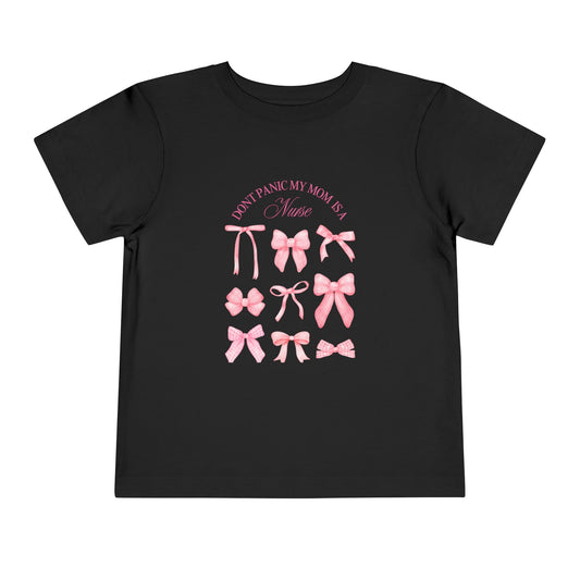 Toddler Tee — Pink Bow Collection “I Don’t Pause My Mama Is a Nurse”