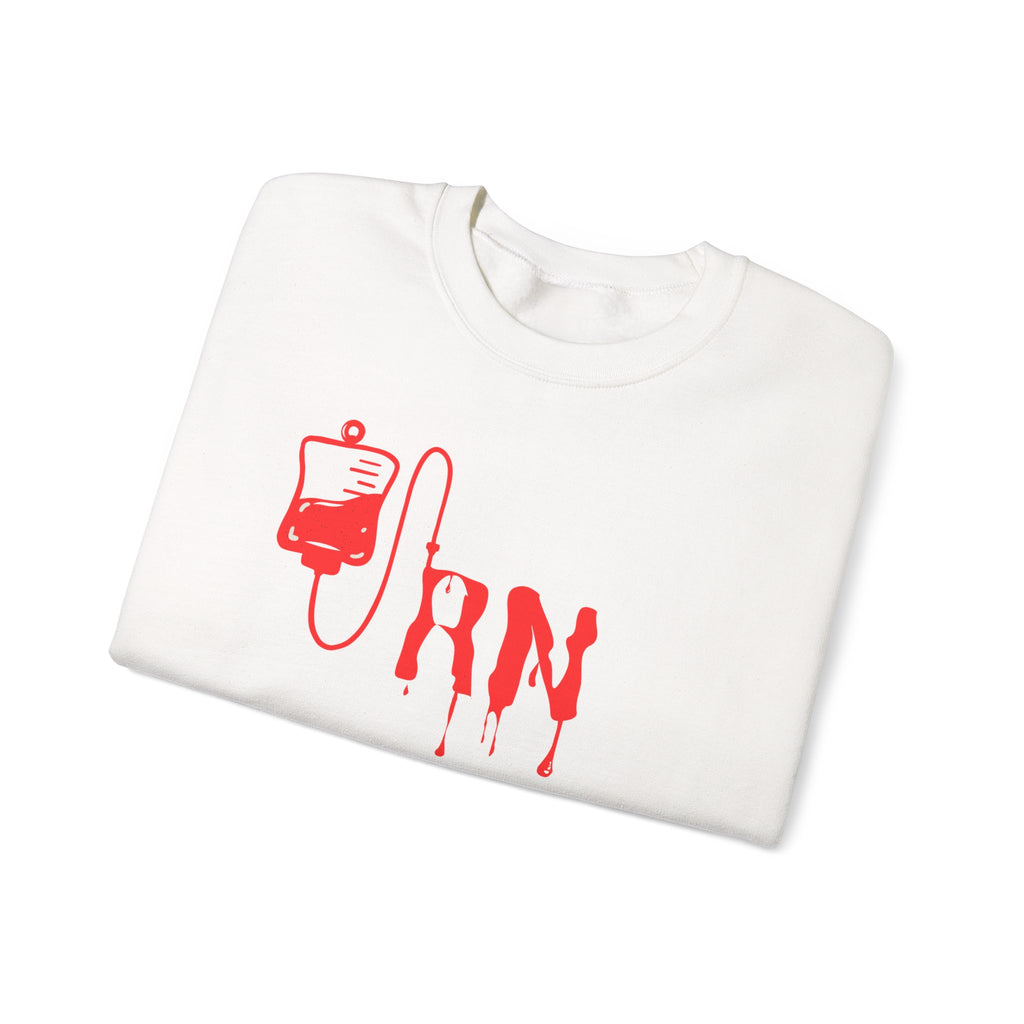 Crewneck Sweatshirt - "RN Drip" Blood Bag Medical Humor Tee