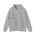 Hoodie — Minimal "DNR (Don't Need Rules)" Vertical Text Hoodie