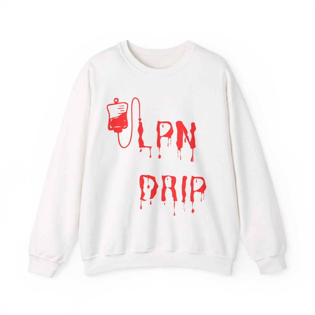 Crewneck Sweatshirt "Lipn Drip" Red Drip Graphic - Gothic Vampire Aesthetic