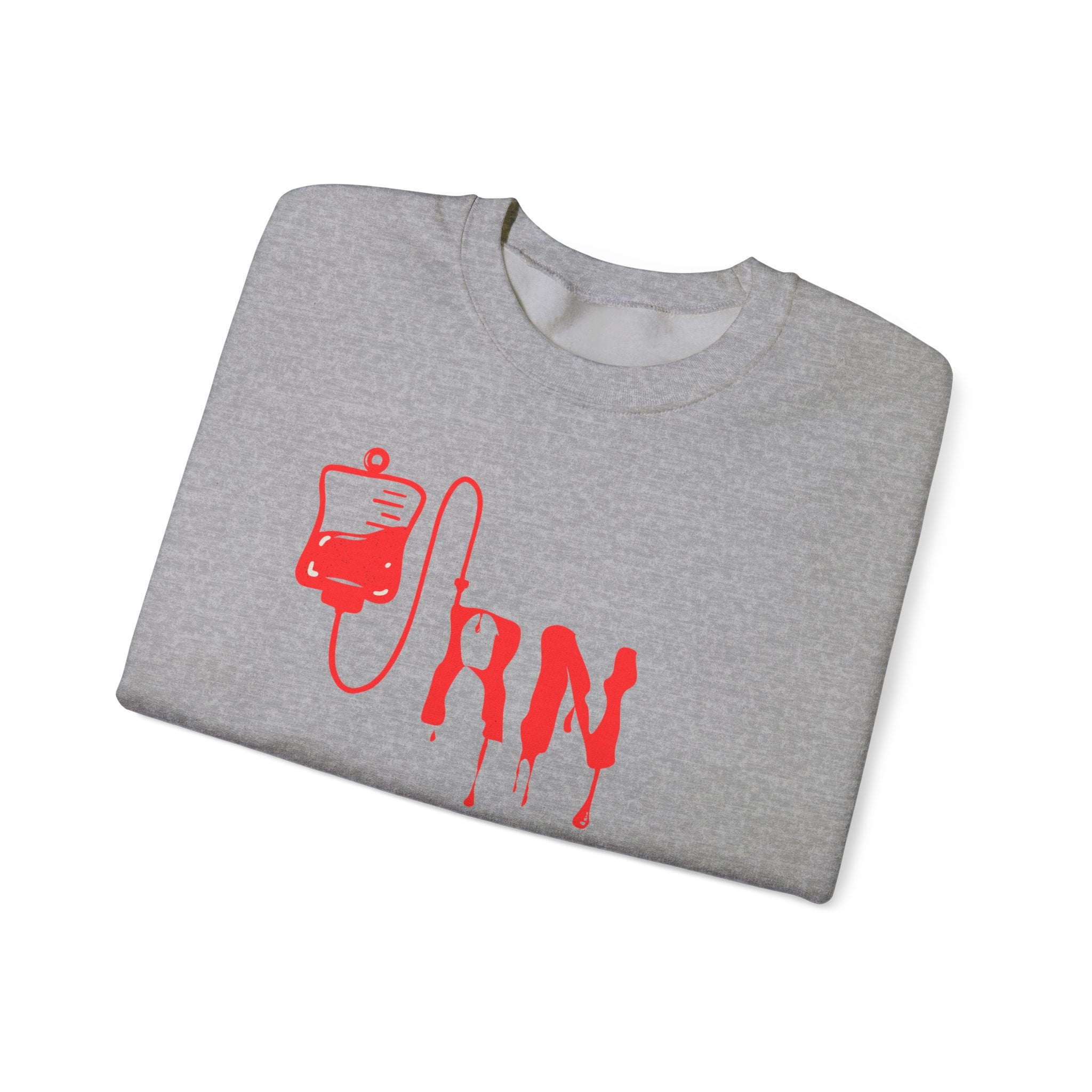 Crewneck Sweatshirt - "RN Drip" Blood Bag Medical Humor Tee