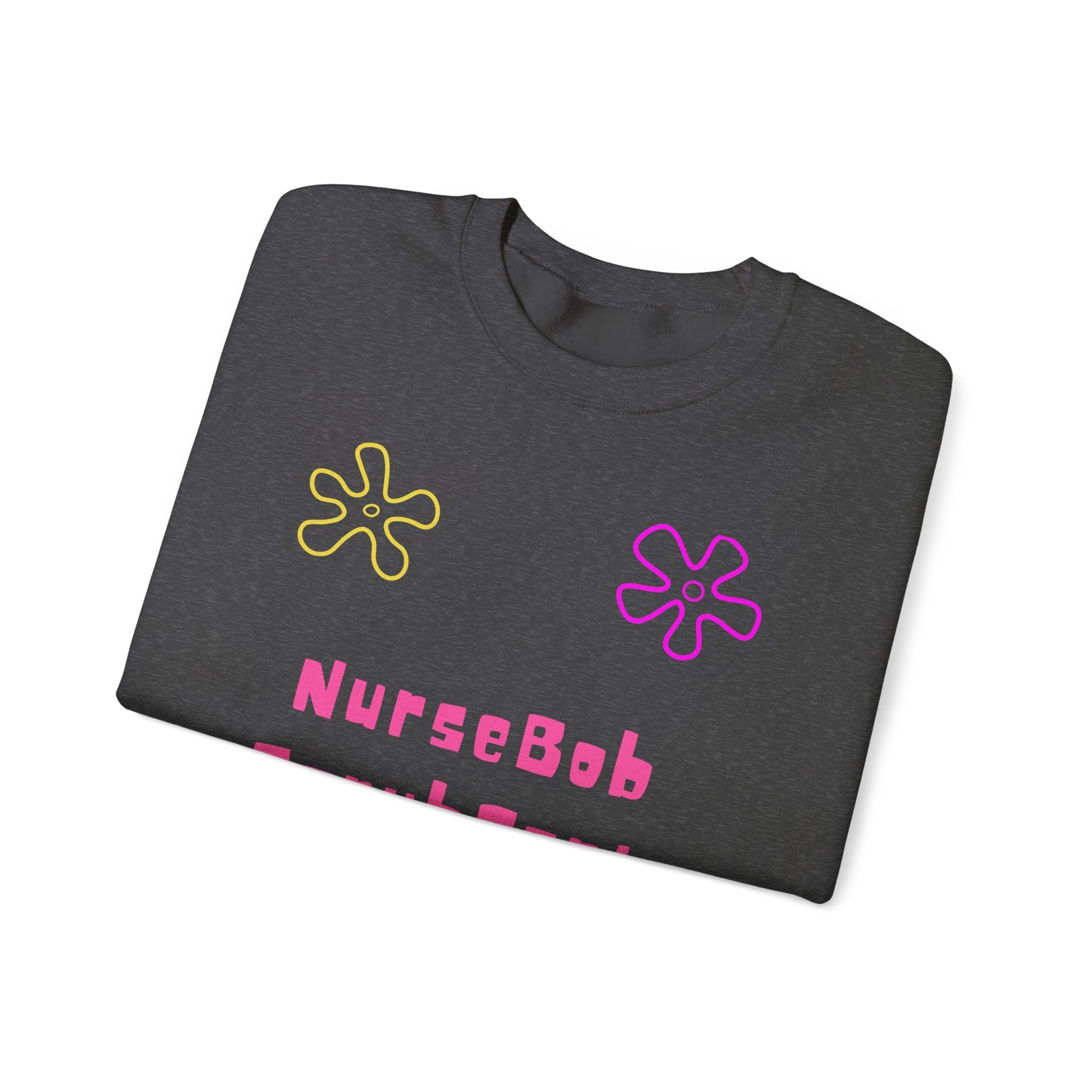 NurseBob ScrubPants Crewneck Sweatshirt — Cute Nurse Sponge-Inspired Graphic