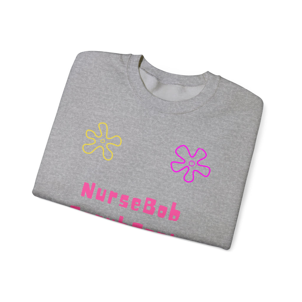 NurseBob ScrubPants Crewneck Sweatshirt — Cute Nurse Sponge-Inspired Graphic