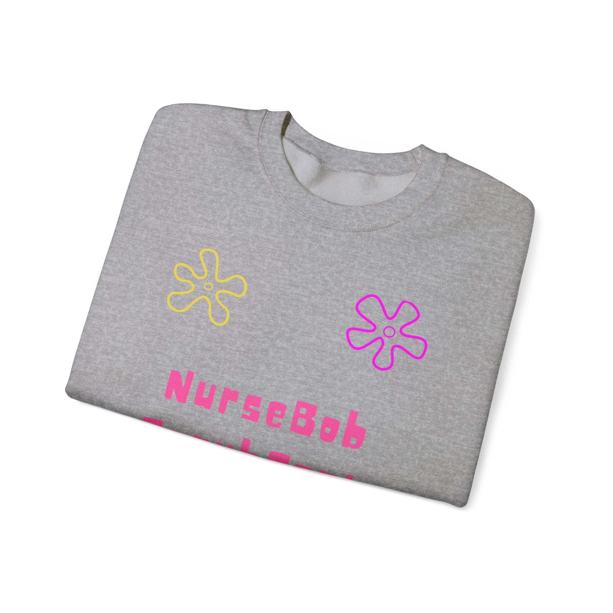 NurseBob ScrubPants Crewneck Sweatshirt — Cute Nurse Sponge-Inspired Graphic