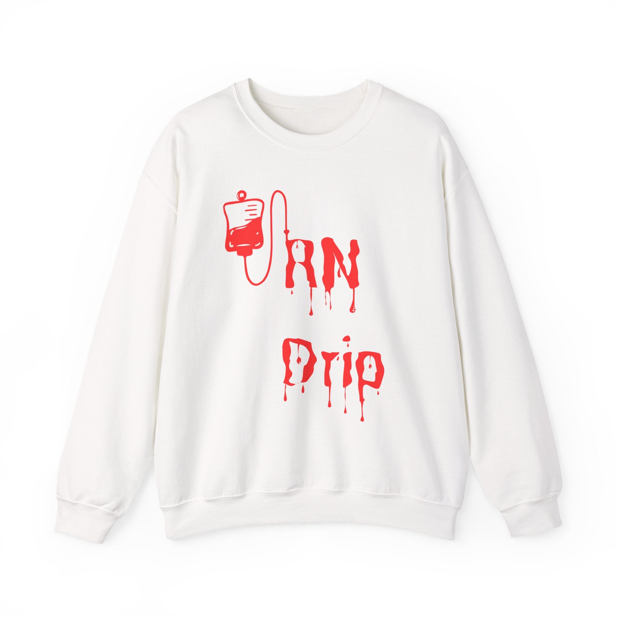 Crewneck Sweatshirt - "RN Drip" Blood Bag Medical Humor Tee