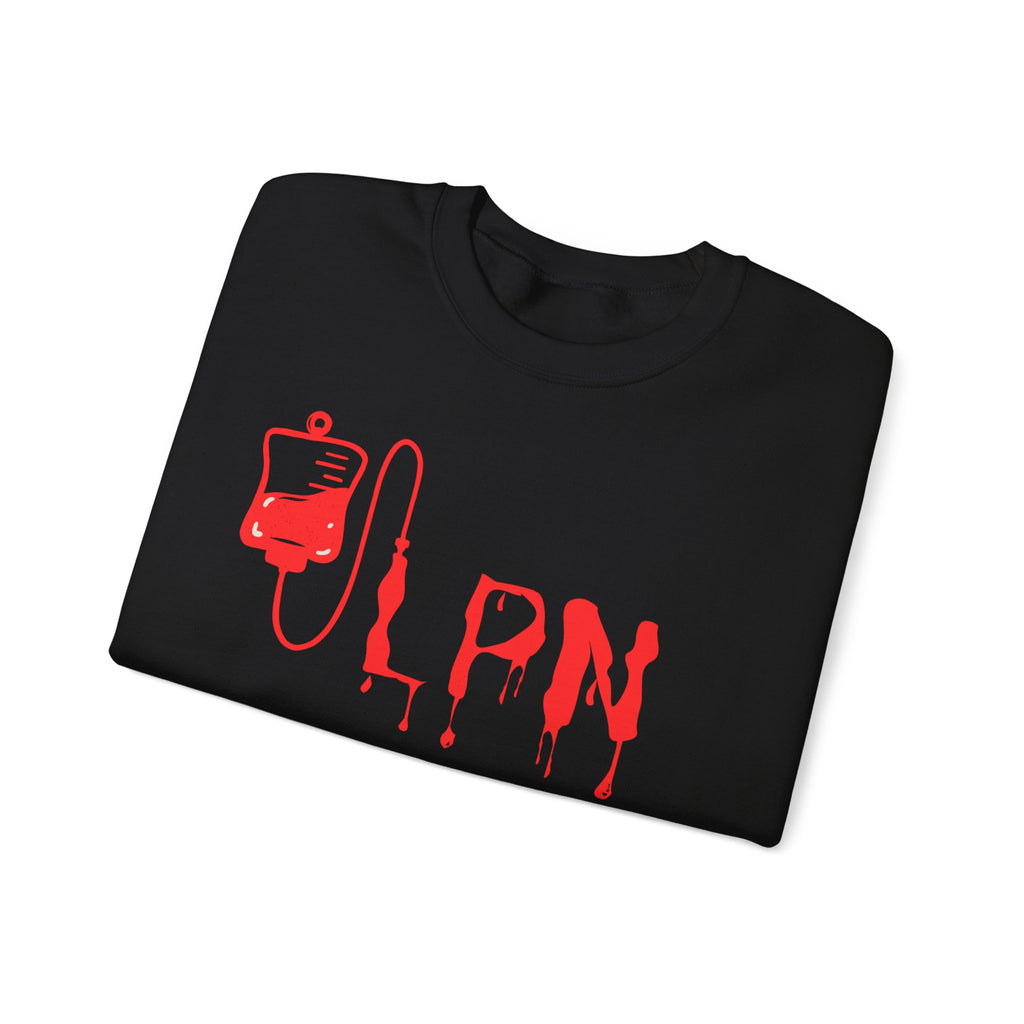 Crewneck Sweatshirt "Lipn Drip" Red Drip Graphic - Gothic Vampire Aesthetic