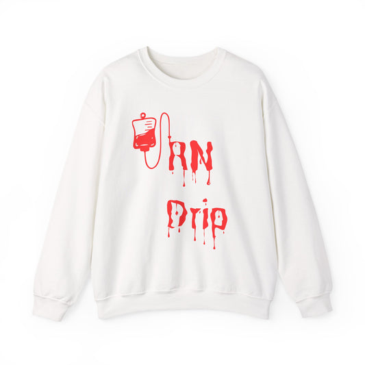 Crewneck Sweatshirt - "RN Drip" Blood Bag Medical Humor Tee