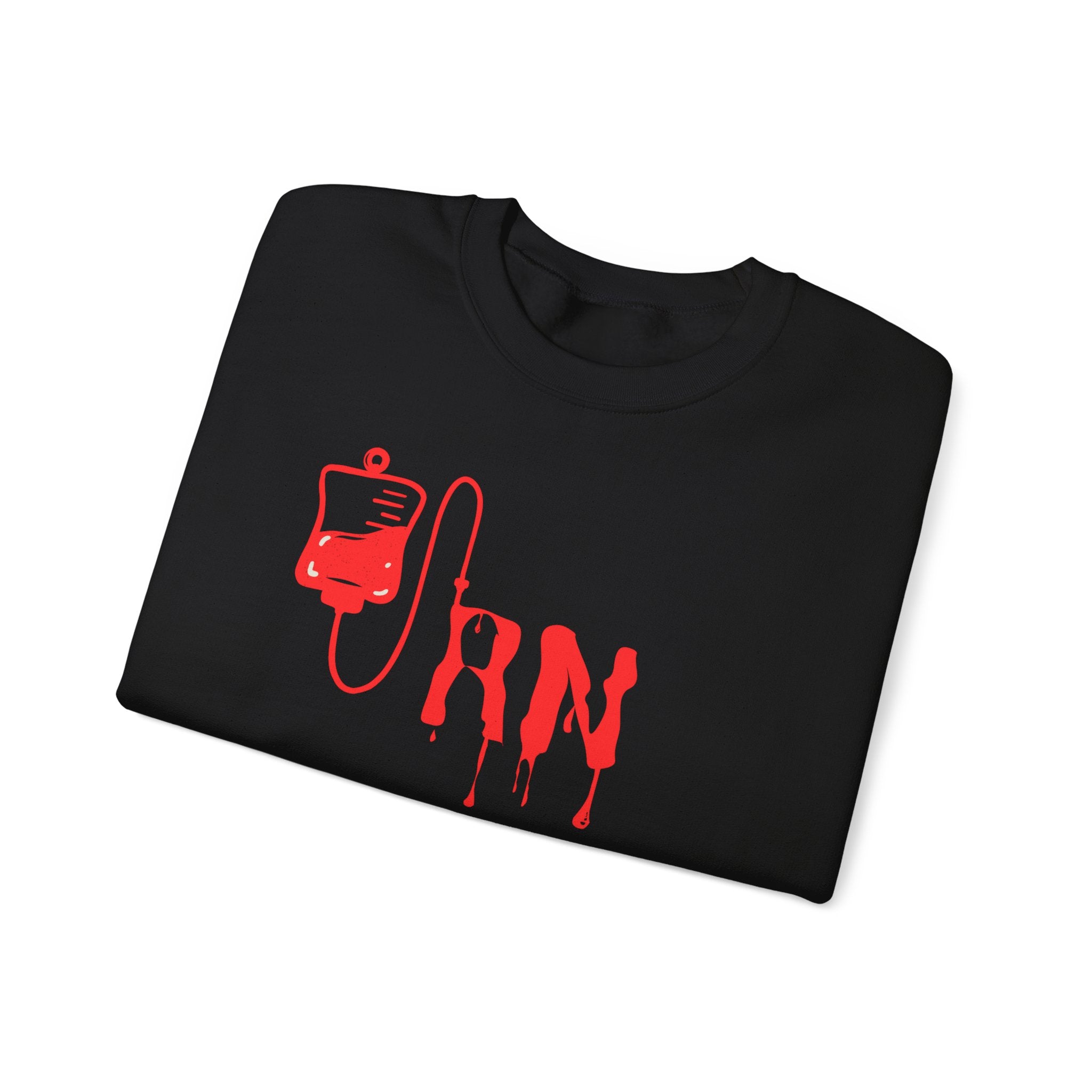 Crewneck Sweatshirt - "RN Drip" Blood Bag Medical Humor Tee