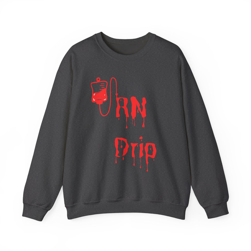 Crewneck Sweatshirt - "RN Drip" Blood Bag Medical Humor Tee