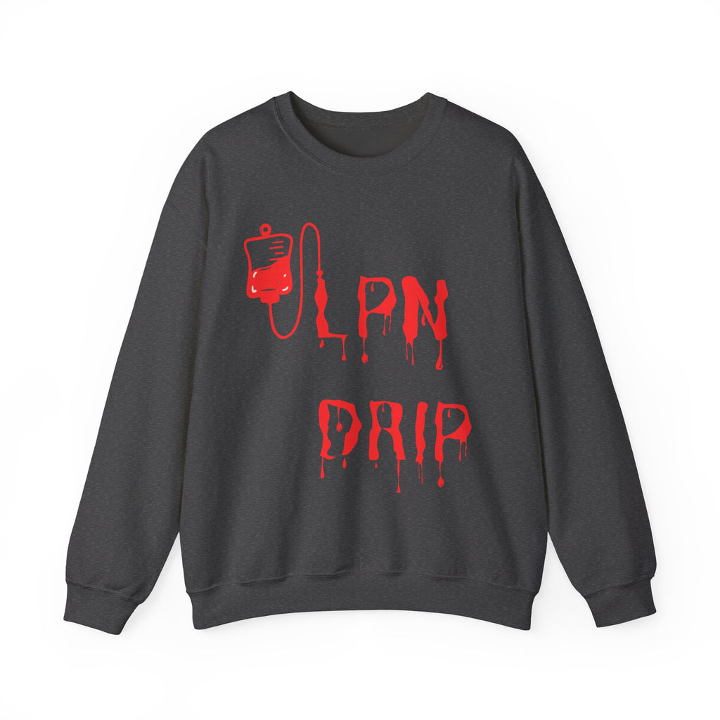 Crewneck Sweatshirt "Lipn Drip" Red Drip Graphic - Gothic Vampire Aesthetic