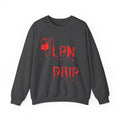 Crewneck Sweatshirt "Lipn Drip" Red Drip Graphic - Gothic Vampire Aesthetic
