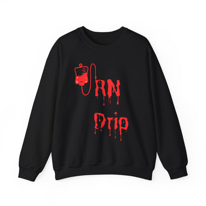 Crewneck Sweatshirt - "RN Drip" Blood Bag Medical Humor Tee