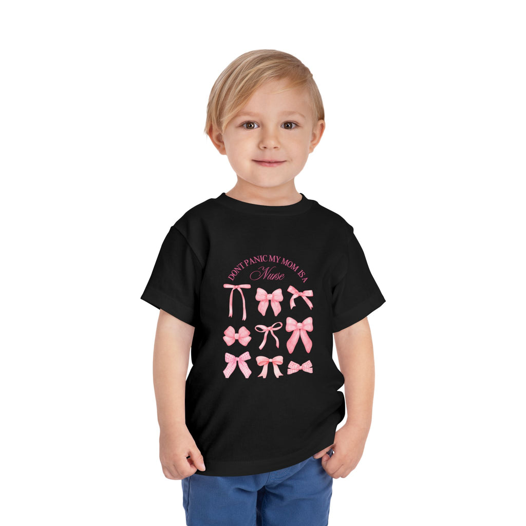 Toddler Tee — Pink Bow Collection “I Don’t Pause My Mama Is a Nurse”