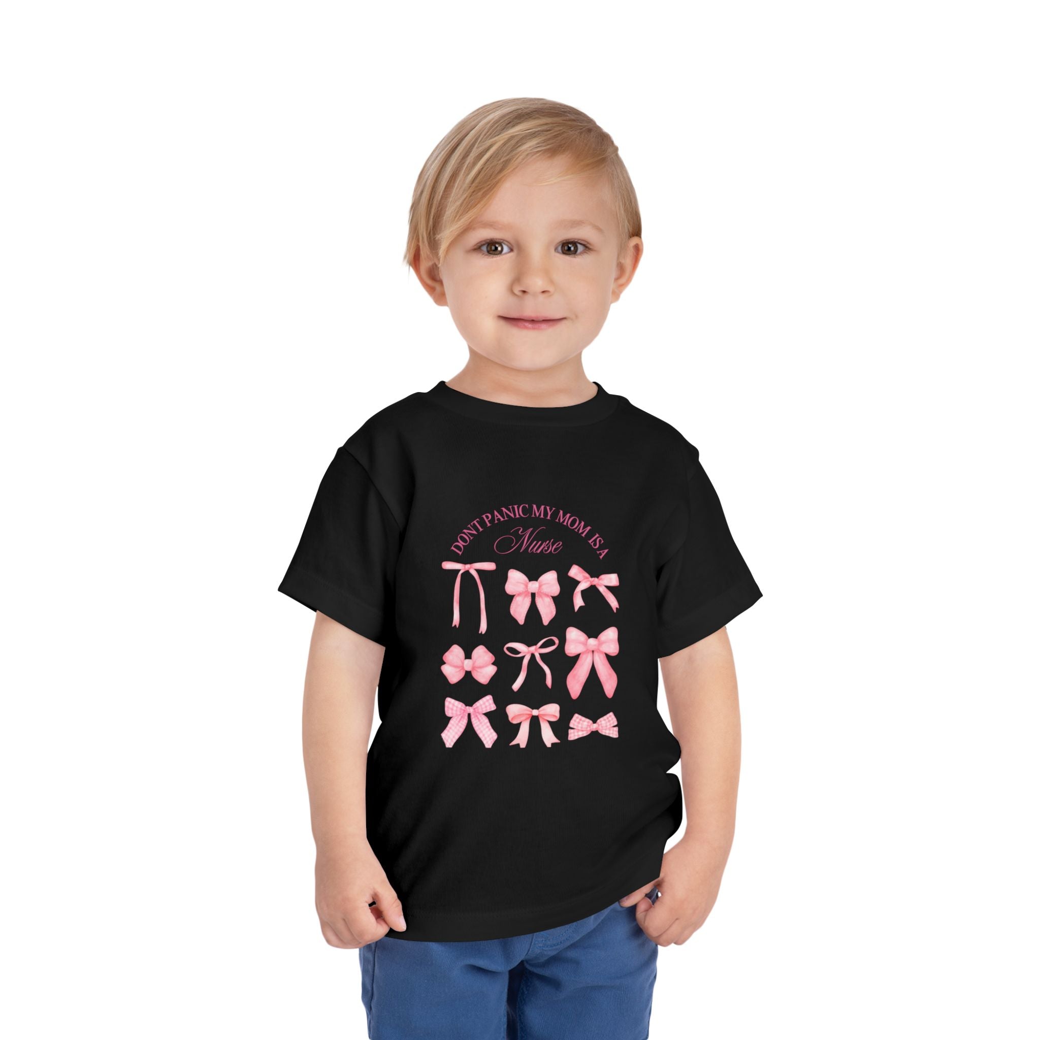 Toddler Tee — Pink Bow Collection “I Don’t Pause My Mama Is a Nurse”