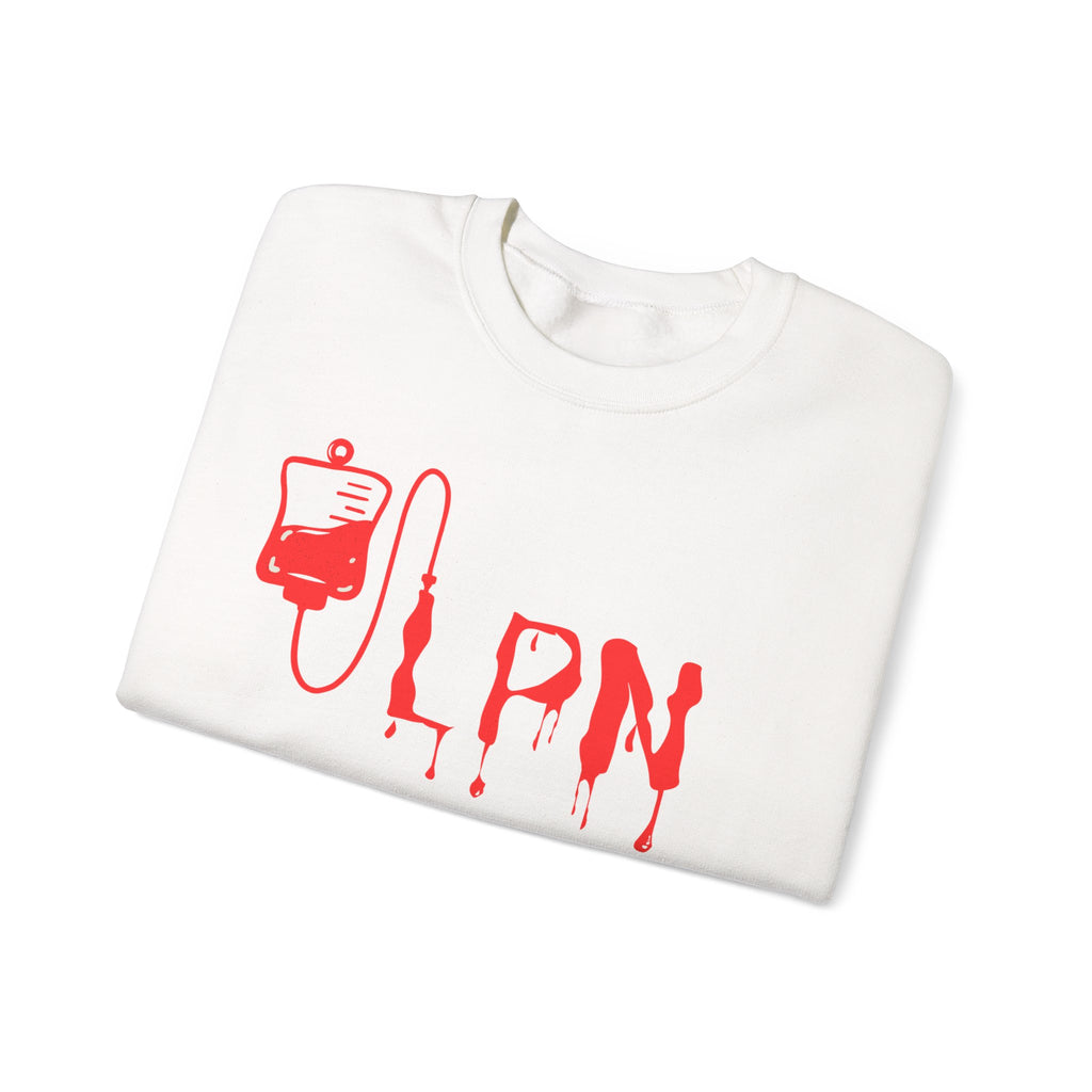 Crewneck Sweatshirt "Lipn Drip" Red Drip Graphic - Gothic Vampire Aesthetic