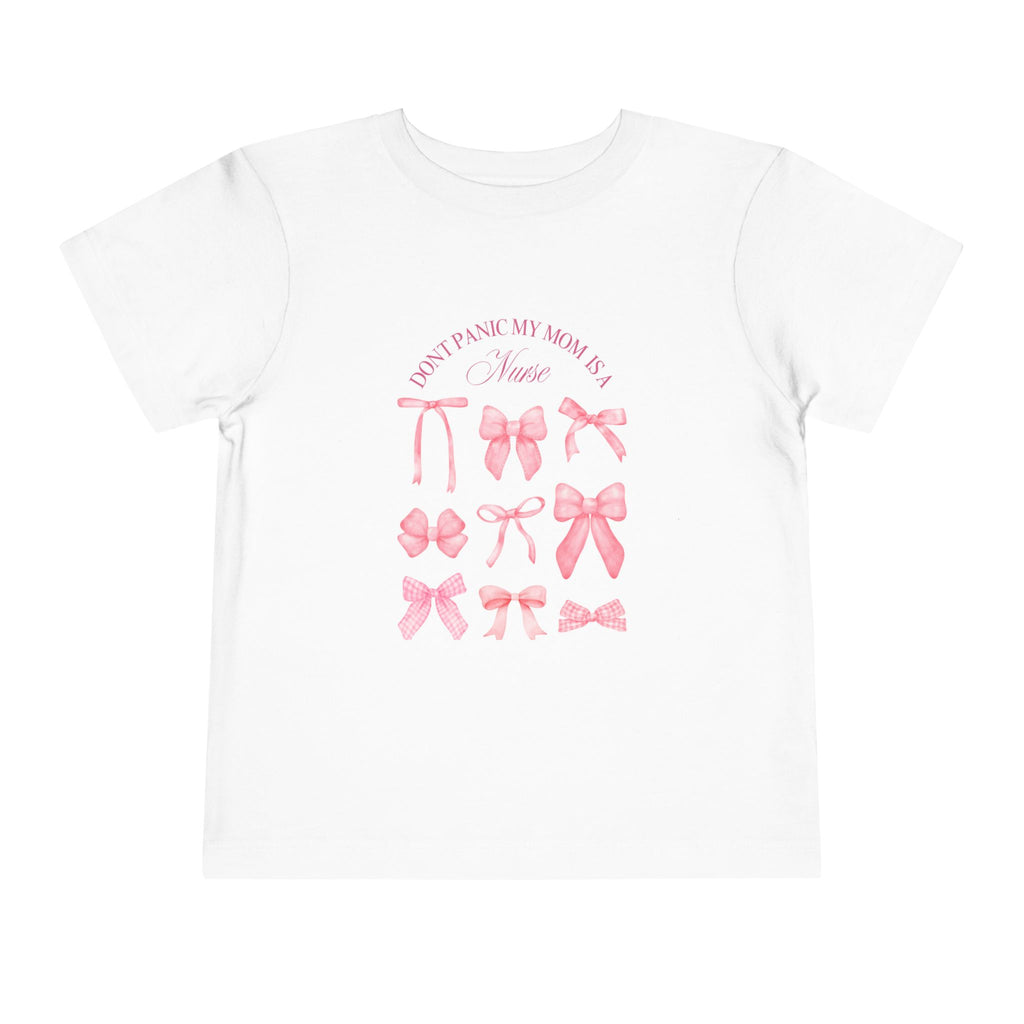 Toddler Tee — Pink Bow Collection “I Don’t Pause My Mama Is a Nurse”