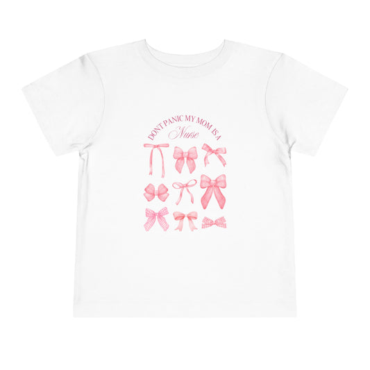 Toddler Tee — Pink Bow Collection “I Don’t Pause My Mama Is a Nurse”