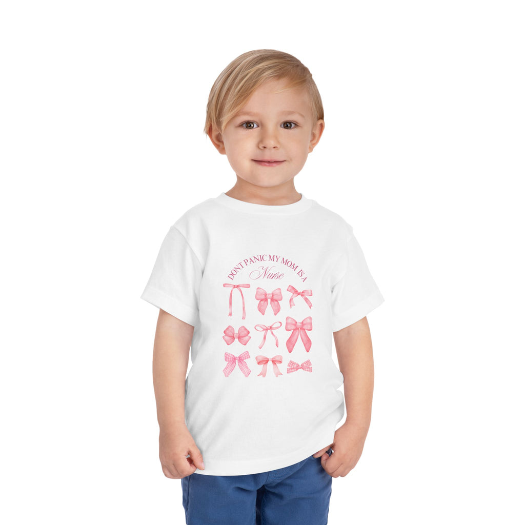 Toddler Tee — Pink Bow Collection “I Don’t Pause My Mama Is a Nurse”