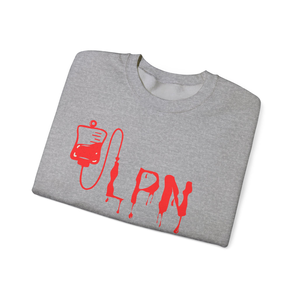 Crewneck Sweatshirt "Lipn Drip" Red Drip Graphic - Gothic Vampire Aesthetic
