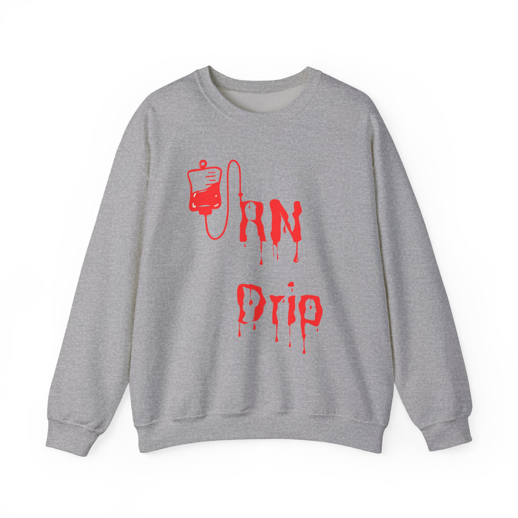 Crewneck Sweatshirt - "RN Drip" Blood Bag Medical Humor Tee