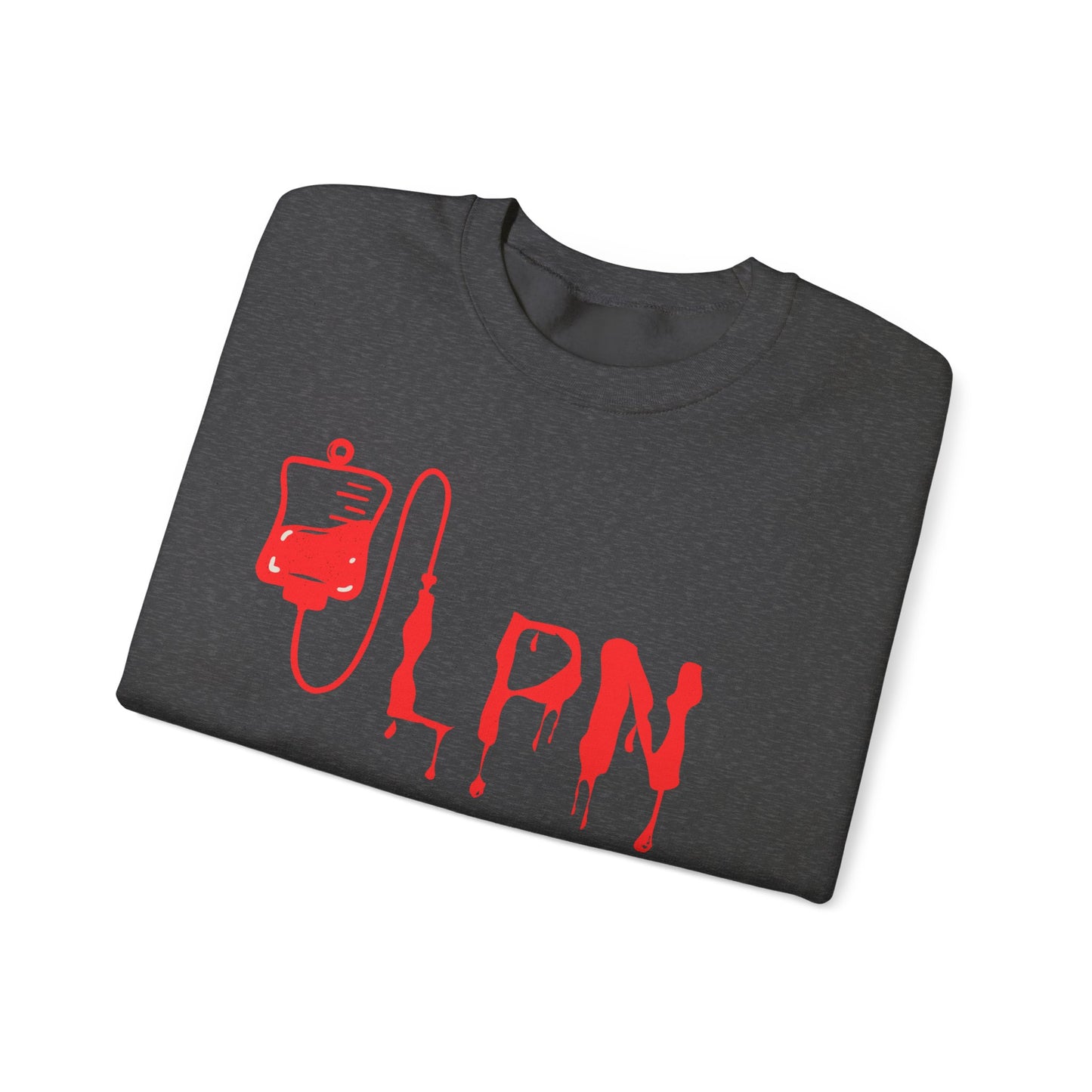 Crewneck Sweatshirt "Lipn Drip" Red Drip Graphic - Gothic Vampire Aesthetic